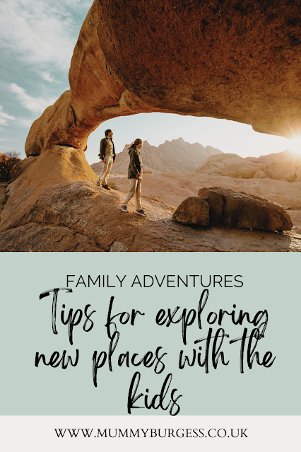 Family exploring new places with kids - parents and children enjoying a scenic outdoor adventure together