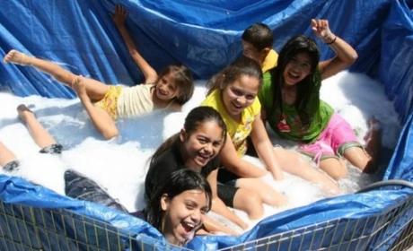 Swimming Pool Made With a Waterproof Sheet and Chicken Wire