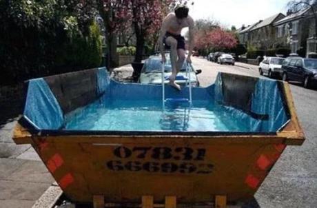 Swimming Pool Made With a Refuse Skip