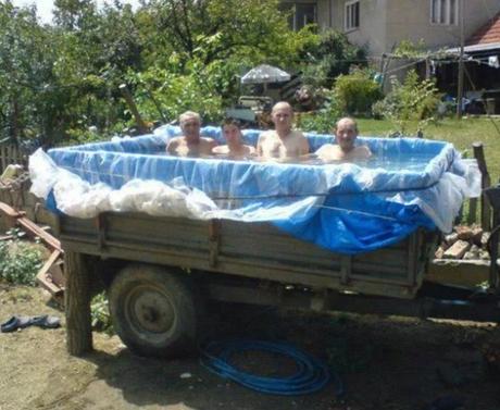 Swimming Pool Made With an Army Truck