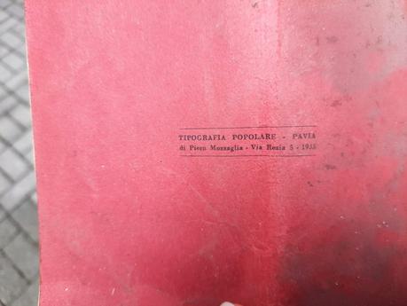 Back of the 1935 manual of our Vesta Dietrich sewing machine, with the year of printing (1935)