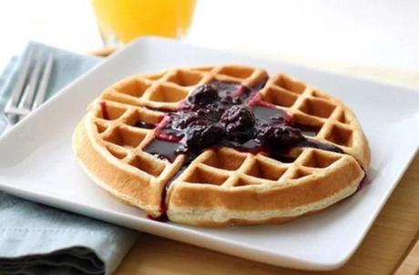 Waffles with Blackberry Syrup