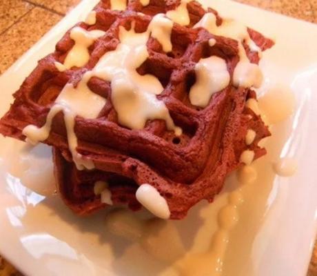 Whole Wheat Red Velvet Cake Waffles