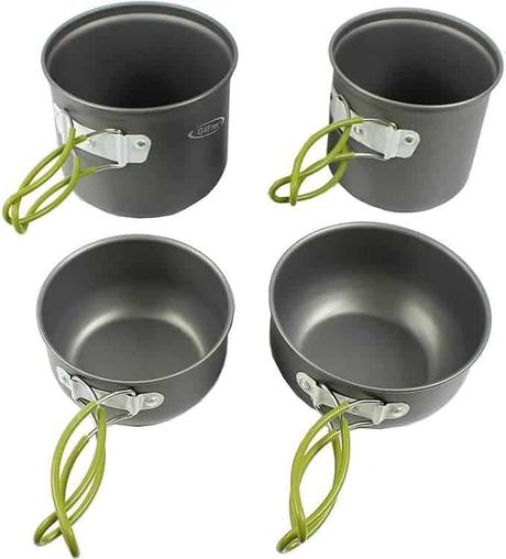 23 Top Rated Camping Mess Kits: Best Types 2 G4Free 4-Piece Camping Cookware Mess Kit
