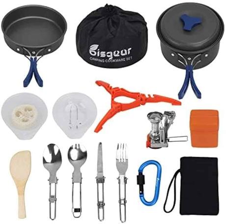 23 Top Rated Camping Mess Kits: Best Types 4 Bisgear 16 pcs Camping Cookware Mess Kit