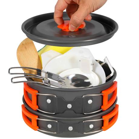 23 Top Rated Camping Mess Kits: Best Types 5 Redcamp 13 pcs Camping Cookware Mess Kit