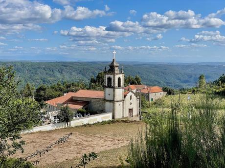 Old church and bell tower in Sao Pedro do Sul region in north Portugal