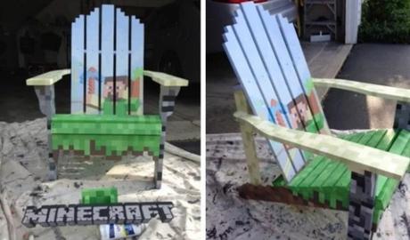 Minecraft wooden painted chair