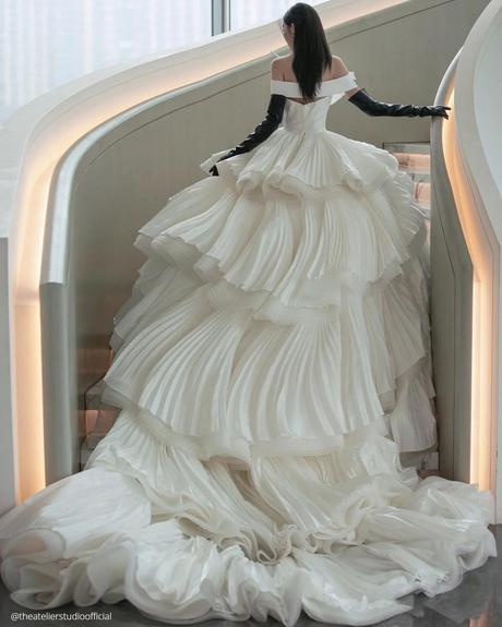 bridal dresses simple ruffled skirt ball gown theatelierstudio