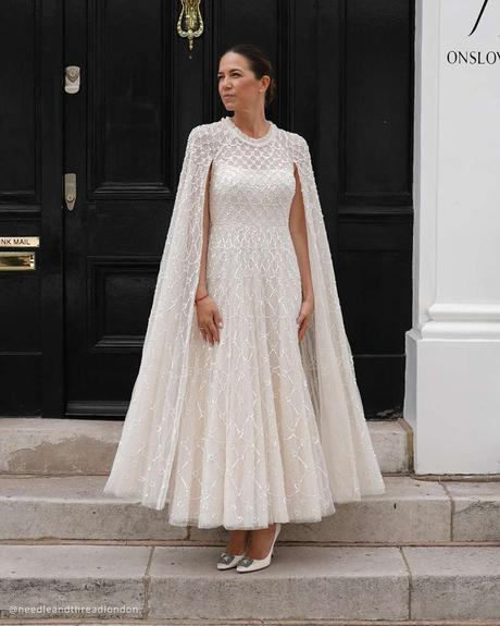 wedding dress styles tea lenght with cape vintage needleandthreadlondon