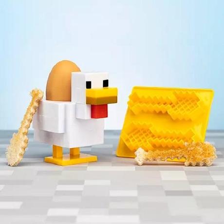 Minecraft Chicken Egg Cup and Toast Cutter Set