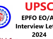 UPSC EPFO EO/AO Interview Letter 2024