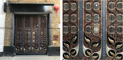 Commemorative plaques and woodblocks in Langley Street, Covent Garden