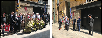 Commemorative plaques and woodblocks in Langley Street, Covent Garden