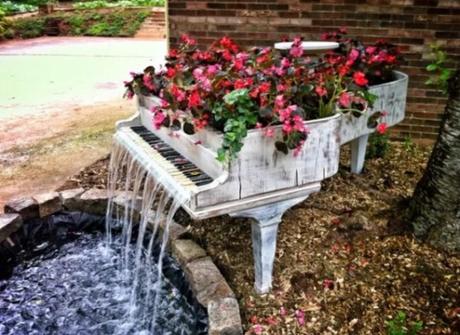 Piano Turned into fountain