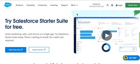 Salesforce Crm Software Webpage Interface