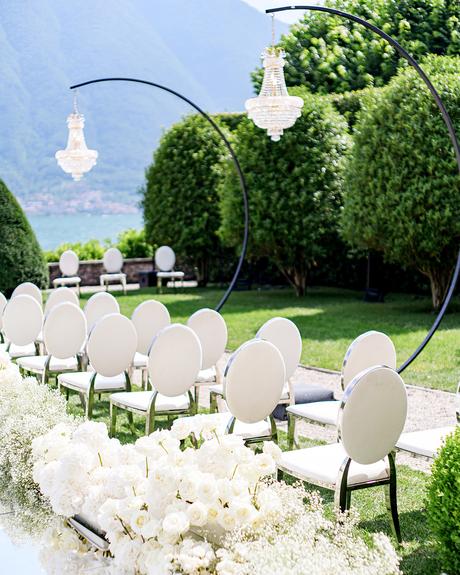 angelina and vladyslavs wedding ceremony aisle floral decor