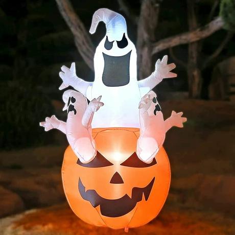 25 Best Halloween Inflatables to Buy in 2024 Halloween Pumpkin inflatable with ghosts