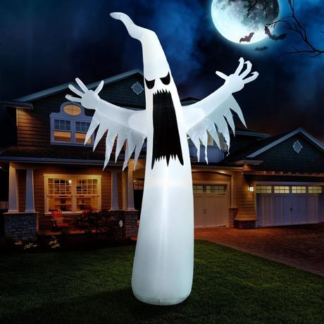 25 Best Halloween Inflatables to Buy in 2024 Halloween Inflatable Towering Terrible Spooky Ghost with Build-in LEDs