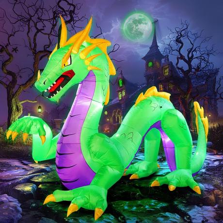 25 Best Halloween Inflatables to Buy in 2024 Huge Green Dragon for Halloween decor