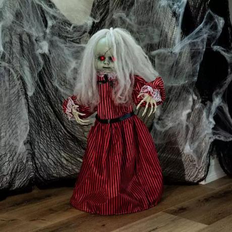Haunted Holly 2 ft. Roaming Talking LED Animatronic Doll Halloween Prop