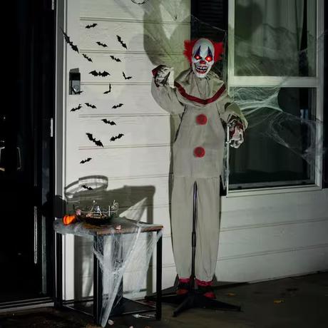 Motion Activated Talking LED Animatronic Killer Clown Halloween Prop