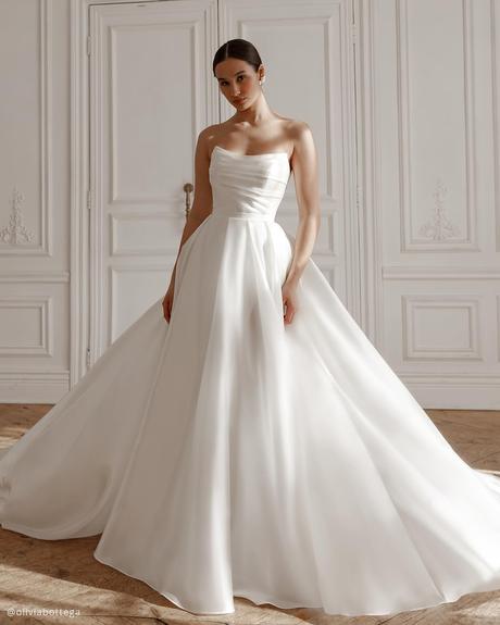 wedding dress necklines strapless simple a line oliviabottega