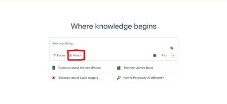 Attaching pdf file in Perplexity AI
