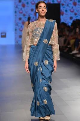 Saree with a Crop Top or Blouse