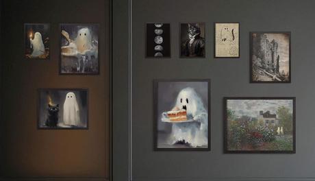 Gallery Wall Set Ghost Art Print for Halloween