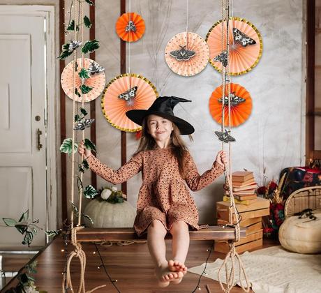 Boho Moth Paper Fans for Halloween