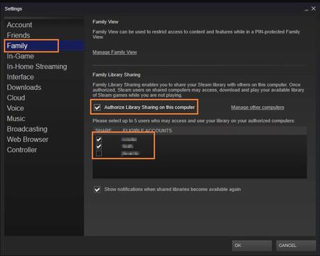 Re-authorize Steam Library sharing