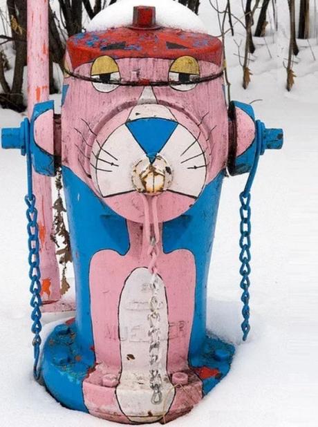 Art attacked fire hydrant: pink panther theme