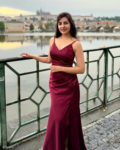 bridesmaid dresses ideas from chicsew Side Slit Burgundy Bridesmaid Dresses