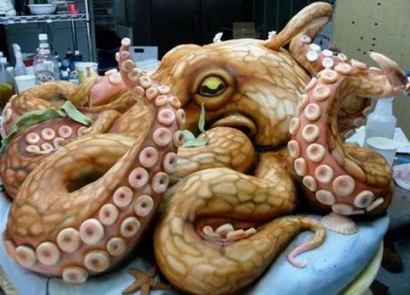 Octopus-shaped cake