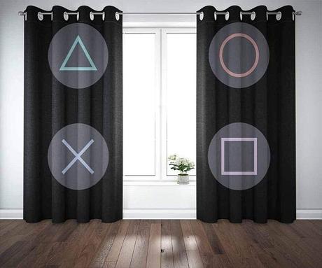 Capsceoll PlayStation Icon Window Curtains