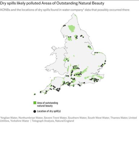 Water companies suspected of illegally discharging sewage in 60% of England’s most beautiful spots