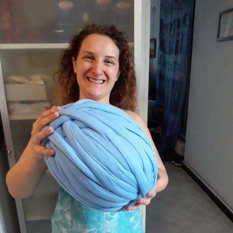The 2kg big yarn ball my husband gifted me to knit a sofa blanket