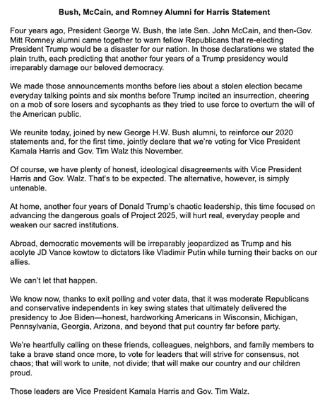 Open Letter By Past GOP Campaign Staffers