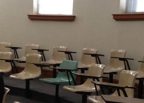 OCD test: one chair is the wrong colour