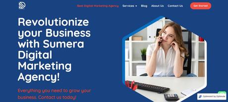 Homepage interface of one of the most famous digital marketing agency Sumeradigital