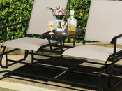 Double-glider Steel Frame Loveseat Ultimate Backyard Luxury, Just Fancy Ensure Never Leave Your Drink Behind While Lounging?