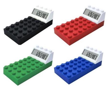 Calculator shaped like Lego