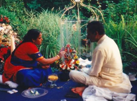 Installation of a Krishna Statue in Lake Constance Area