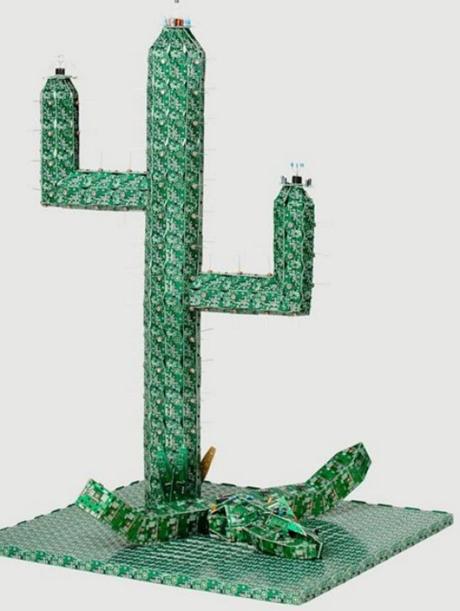 Cactus made with Printed circuit boards (PCB)