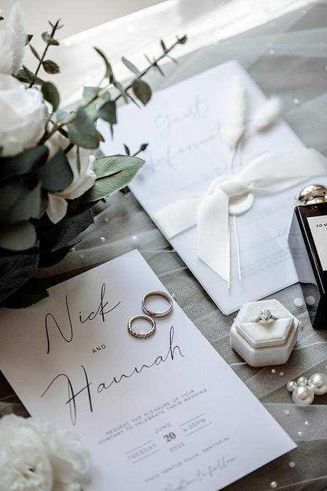 Elegant wedding in Santorini with pretty details  | Hannah & Nick