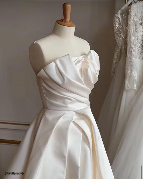 where to buy a wedding dress short satin wedding dress in champagne color on mannequin