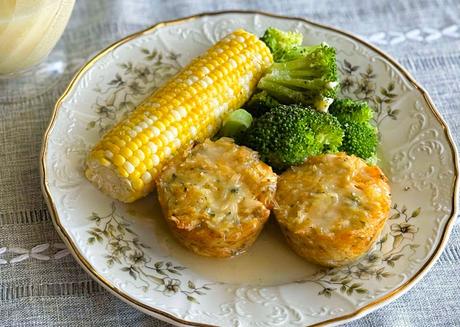 Tuna Rice Muffins with a Butter Lemon Sauce