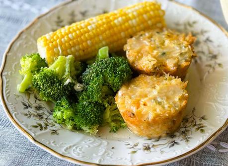 Tuna Rice Muffins with a Butter Lemon Sauce