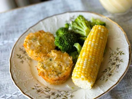 Tuna Rice Muffins with a Butter Lemon Sauce